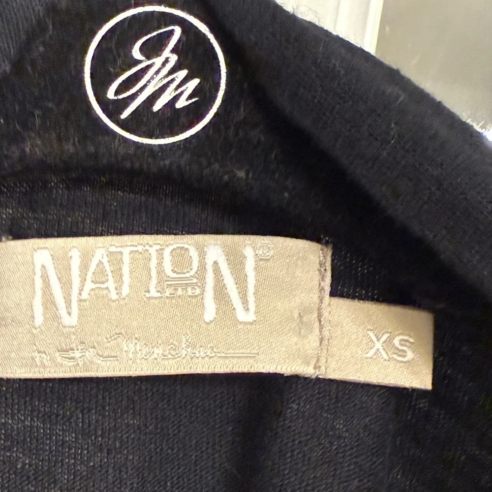 NATION LTD Women's Black Fringe Detail Open Front Cardigan Size XS